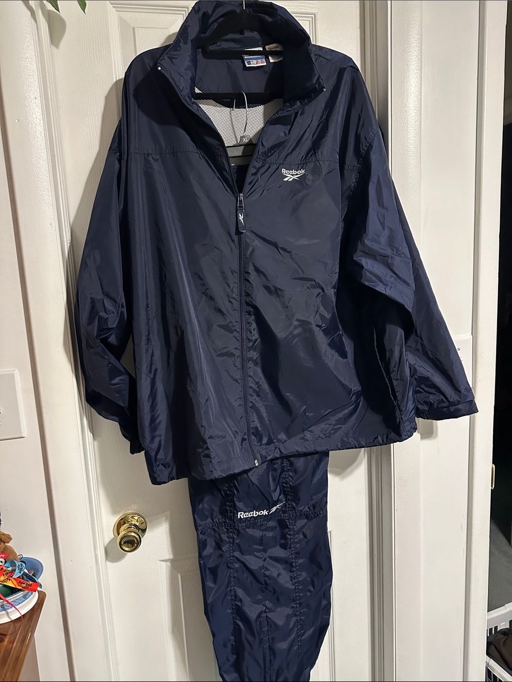 Reebok Navy Windbreaker Jacket and Pants Set